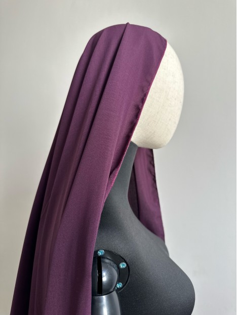 Khimar pointu - En soie de médine Gris